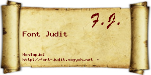 Font Judit névjegykártya